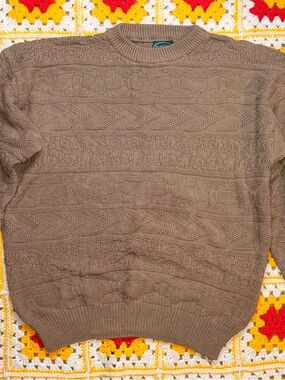 Vintage IZOD Men's Knit Sweater, 70-80's XL - Made in USA Textured 3D